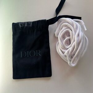 Dior Drawstring Pouch with White shoelaces